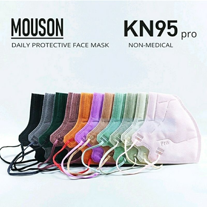 Jual KN95 Masker Kn95 Mouson Hitam Putih Warna 5ply Kawat Dalam 10pcs ...