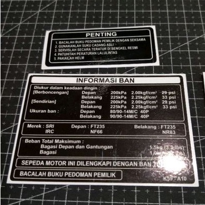 Jual stiker informasi ban penting stiker motor matic | Shopee Indonesia
