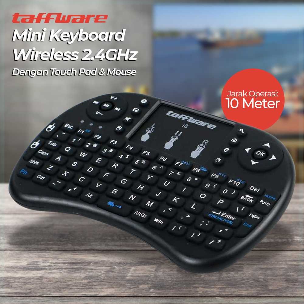 Jual Taffware Mini Keyboard Wireless 2.4GHz dengan Touch Pad & Mouse ...