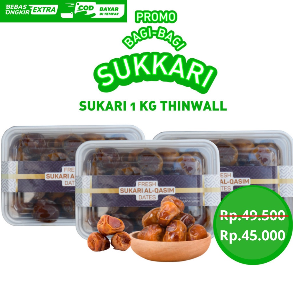 Jual Kurma Sukari 1 KG Premium Timur Tengah Sukkari Original High ...