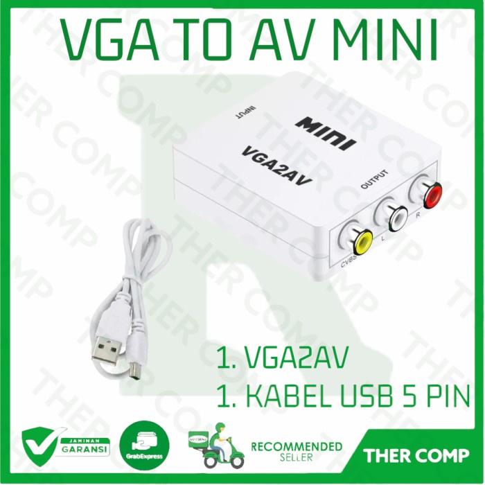 Jual VGA to AV/RCA Mini Converter VGA2AV Adapter VGA to RCA | Shopee ...