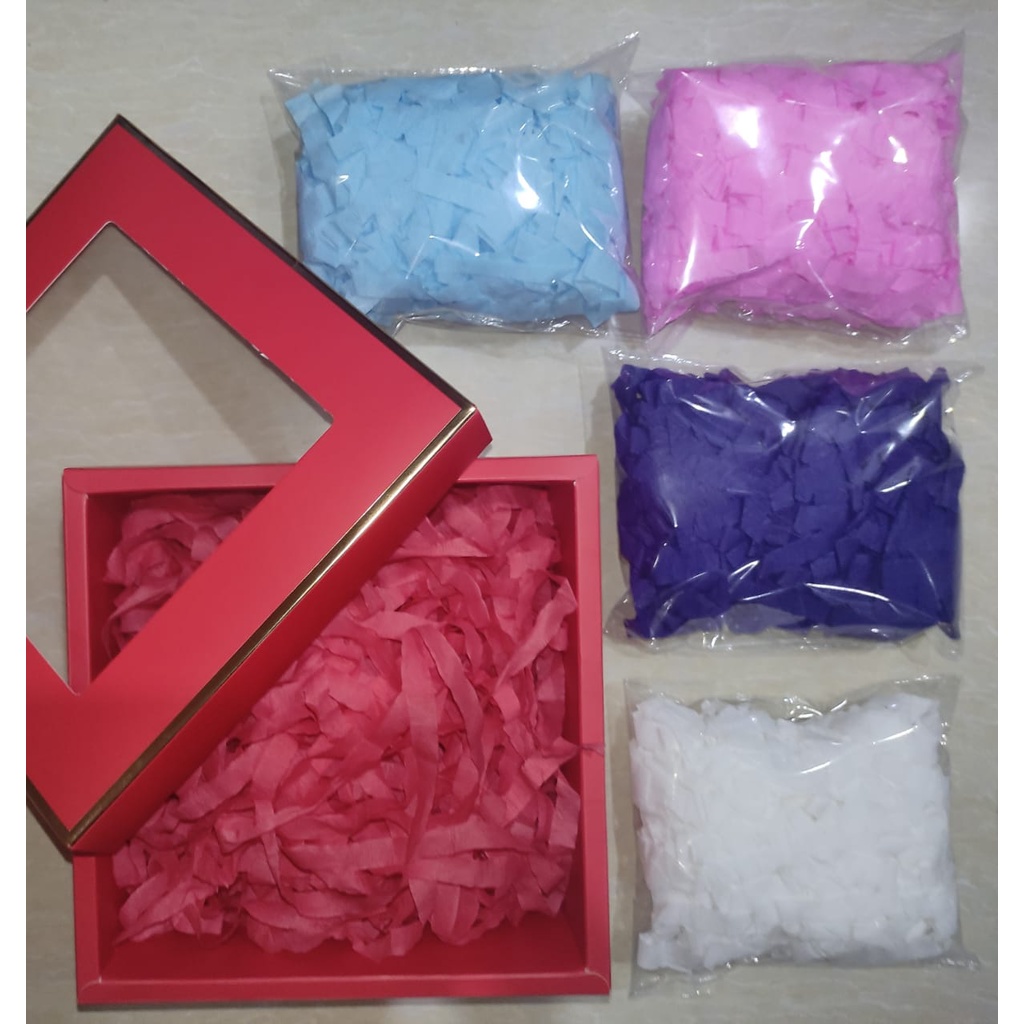 Jual Kertas Cacah Shredded Paper Pengisi Kotak Kado Gift Box Filler ...