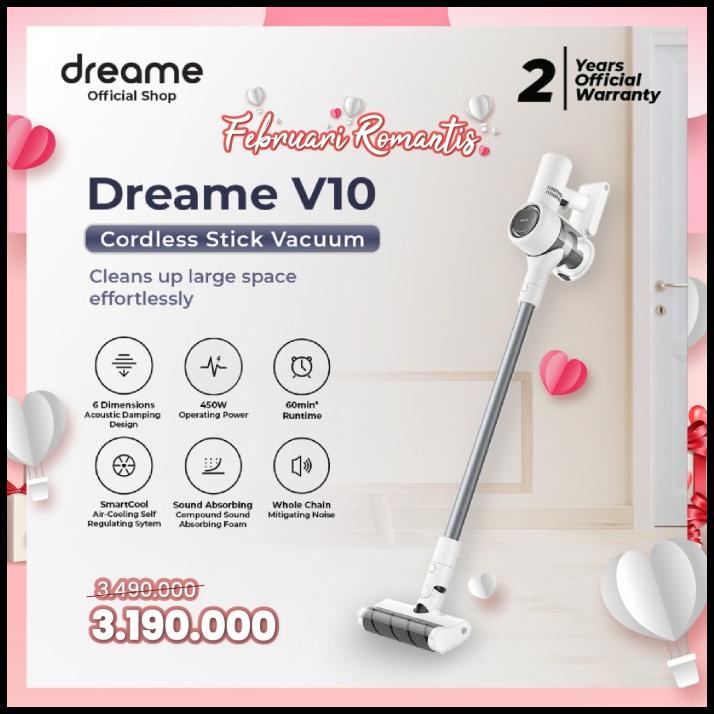 Jual DREAME V10 CORDLESS STICK VACUUM CLEANER HANDHELD 22KPA PENYEDOT DEBU Shopee Indonesia