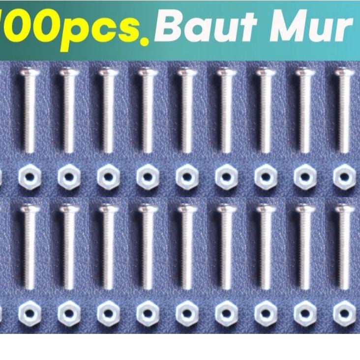 Jual Buruan Stok BAUT / SCREW M2 + MUR M2 ( GABUNG 100PCS) | Shopee ...