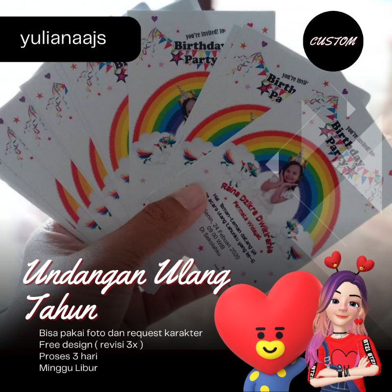 Jual undangan ulang tahun Karakter / kartu Undangan Pesta Ultah ...