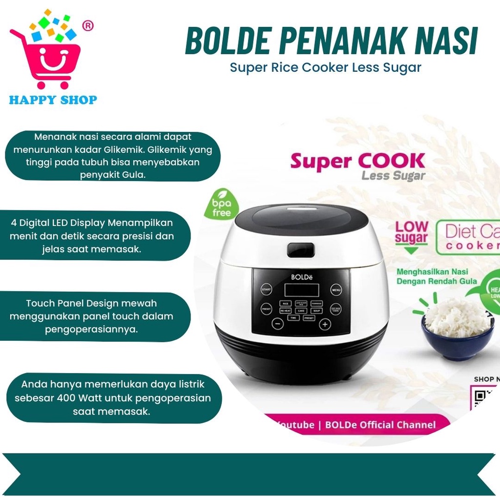 Jual BOLDe Penanak Nasi / Super Rice Cooker Less Sugar Shopee Indonesia
