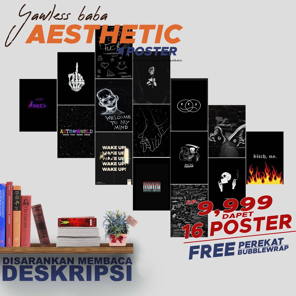 Jual Poster Dinding Aesthetic Branded Murah 16 Pcs / Poster Dinding ...