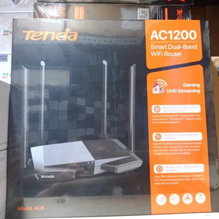 Jual tenda ac6 wireless router ac1200 smart wall killer wifi router ...