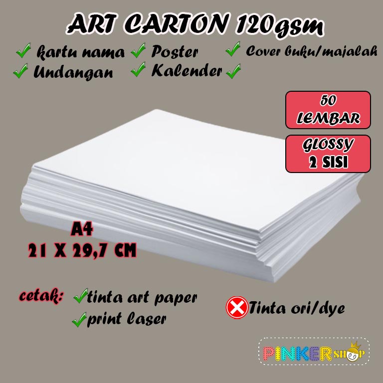 Jual Kertas Art Paper 120 Gsm A4 Isi 50 Lembar Kertas Brosur Tipis 120