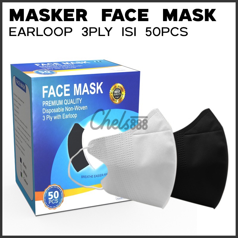 Product image Masker Earloop Duckbill FACE MASK Tali Kuping 3ply 3 ply isi 50 pcs
