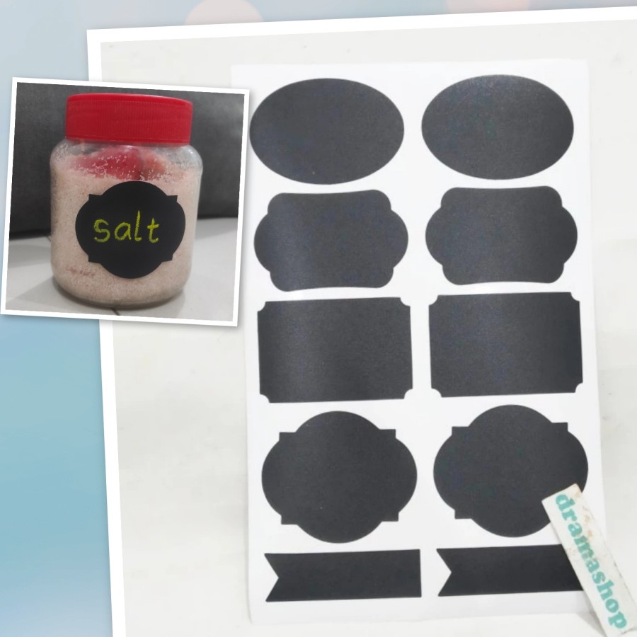 Jual stiker sticker label tempel toples jar papan tulis hitam kapur ...