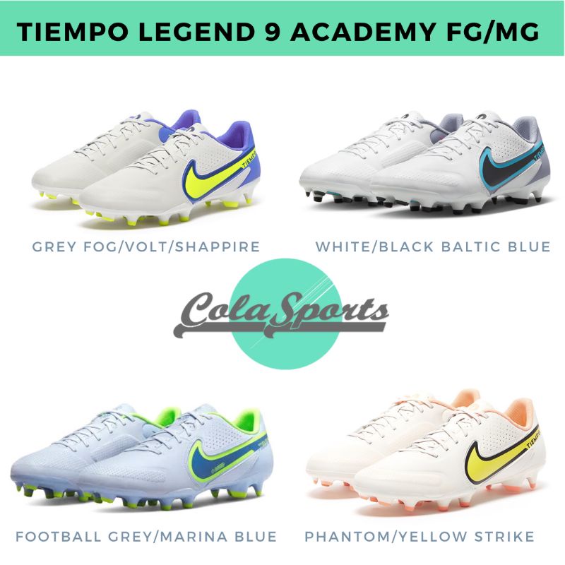 Jual Nike Tiempo Legend Academy FG/MG Grey Fog Volt Blue Void