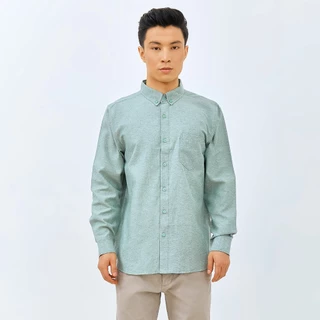 M231 Kemeja Pria Basic Polos Oxford Panjang Hijau 1456X