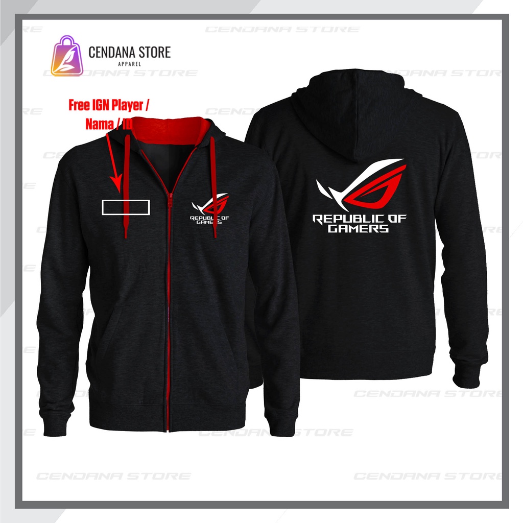 Jual Jaket Zipper Sweater ASUS ROG STRIX | Shopee Indonesia