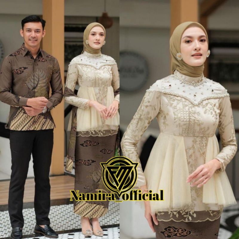 Jual Couple Kebaya Modern Baju Wisuda Tunangan Lamaran Terbaru Baju Batik Brokat Couple Ameera