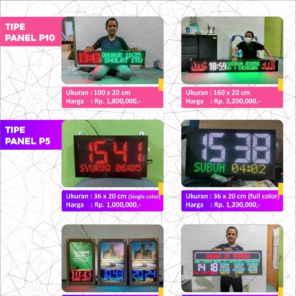 Jual Jam Digital Masjid Panel P10 160x20 cm | Shopee Indonesia