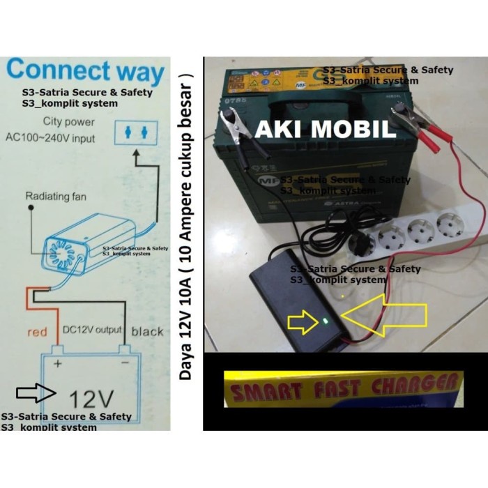 Jual ngecas aki motor dan mobil / SMART FAST Charger AKI dari listrik