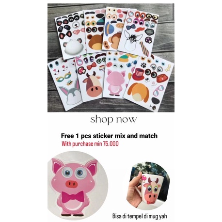 Jual sticker mix and match (FREE GIFT) | Shopee Indonesia