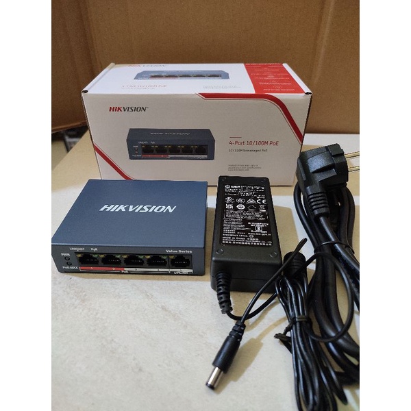 Jual Switch POE Hikvision 4 Port DS-3E0105P E/M(B) | Shopee Indonesia