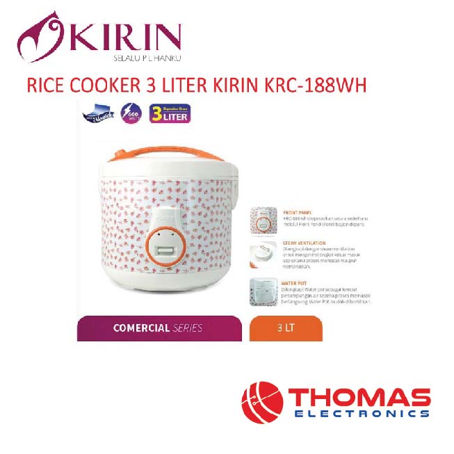 Jual KIRIN MAGIC COM RICE COOKER KRC 188WH 188 WH 3 LITER Garansi Resmi ...