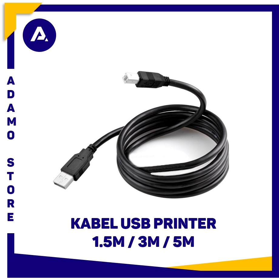 Jual Kabel USB Printer Type A Male to B Male 1,5m / 3m / 5m | Shopee ...