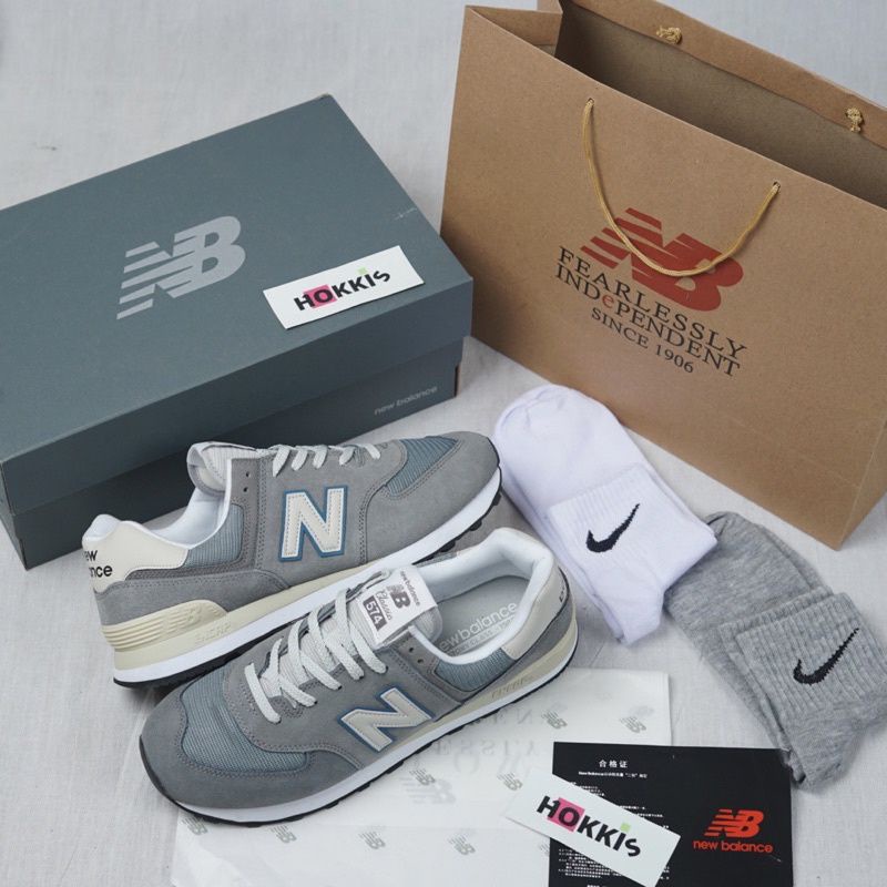 NB New Balance 574 ML574BA2 Steel Grey Sky Blue unisex 100 Original BNIB