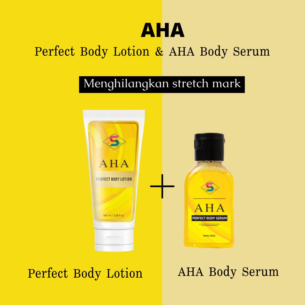 Jual PAKET AHA Body Lotion & AHA Body Serum Menyamarkan Strecthmark