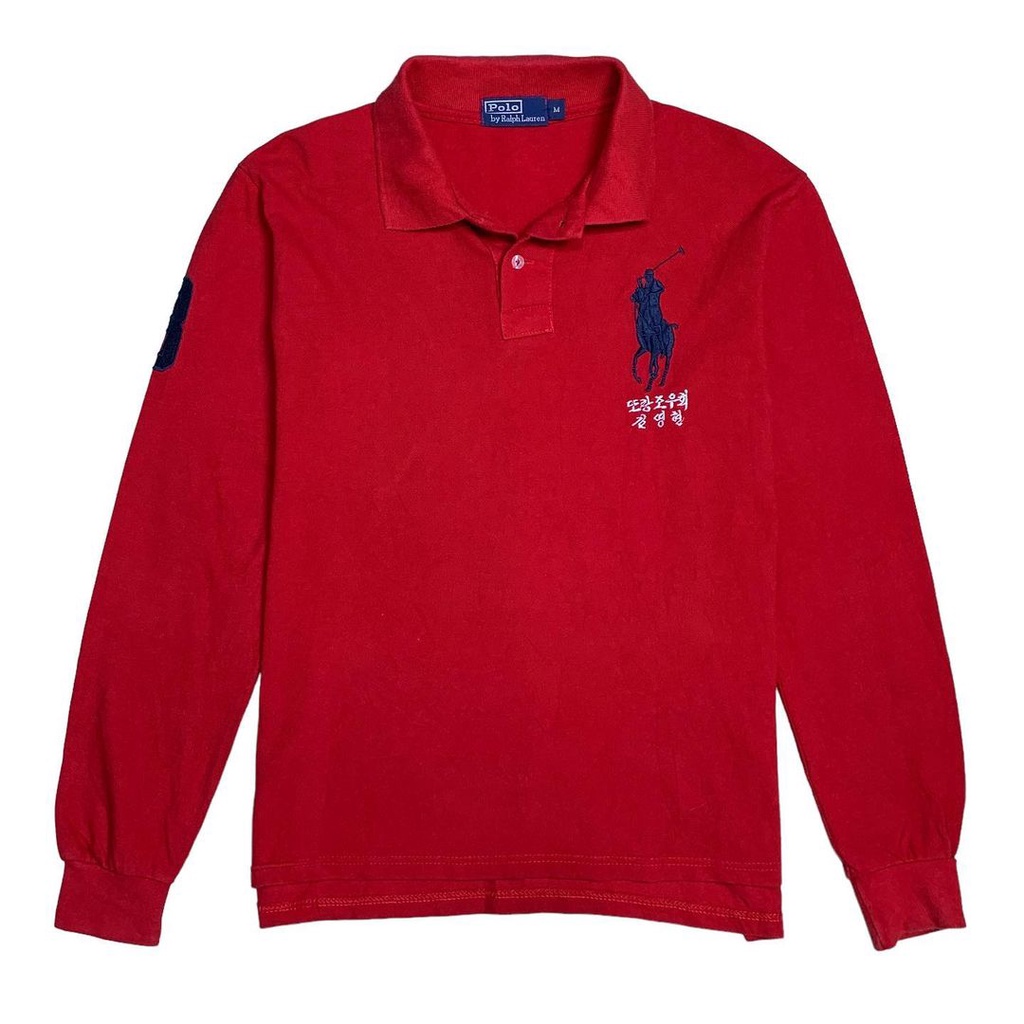 Jual Polo Ralph Lauren Big Logo Long Sleeve Polo Shirt (M) Shopee