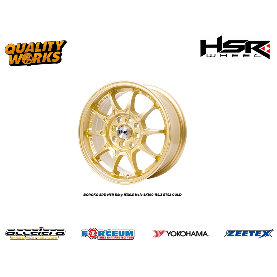 Jual VELG AGYA TRD R15 HSR BOROKO SRD R15X65 H8X100-114,3 ET42 GOLD ...