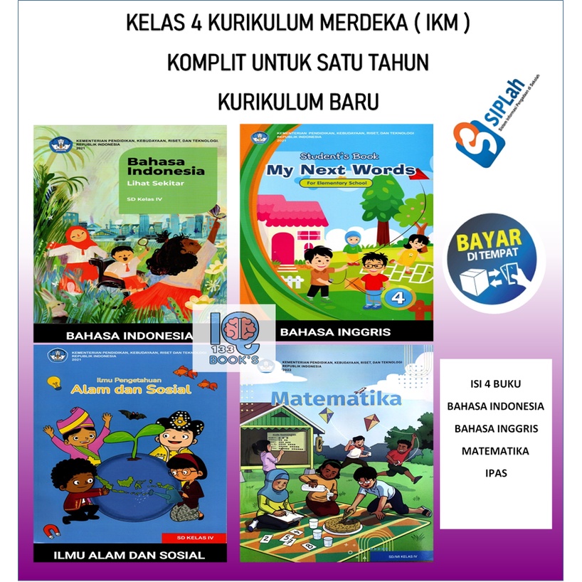 Jual Kelas 4 Set Isi 4 Buku Pelajaran Sekolah Kurikulum Merdeka IKM ...