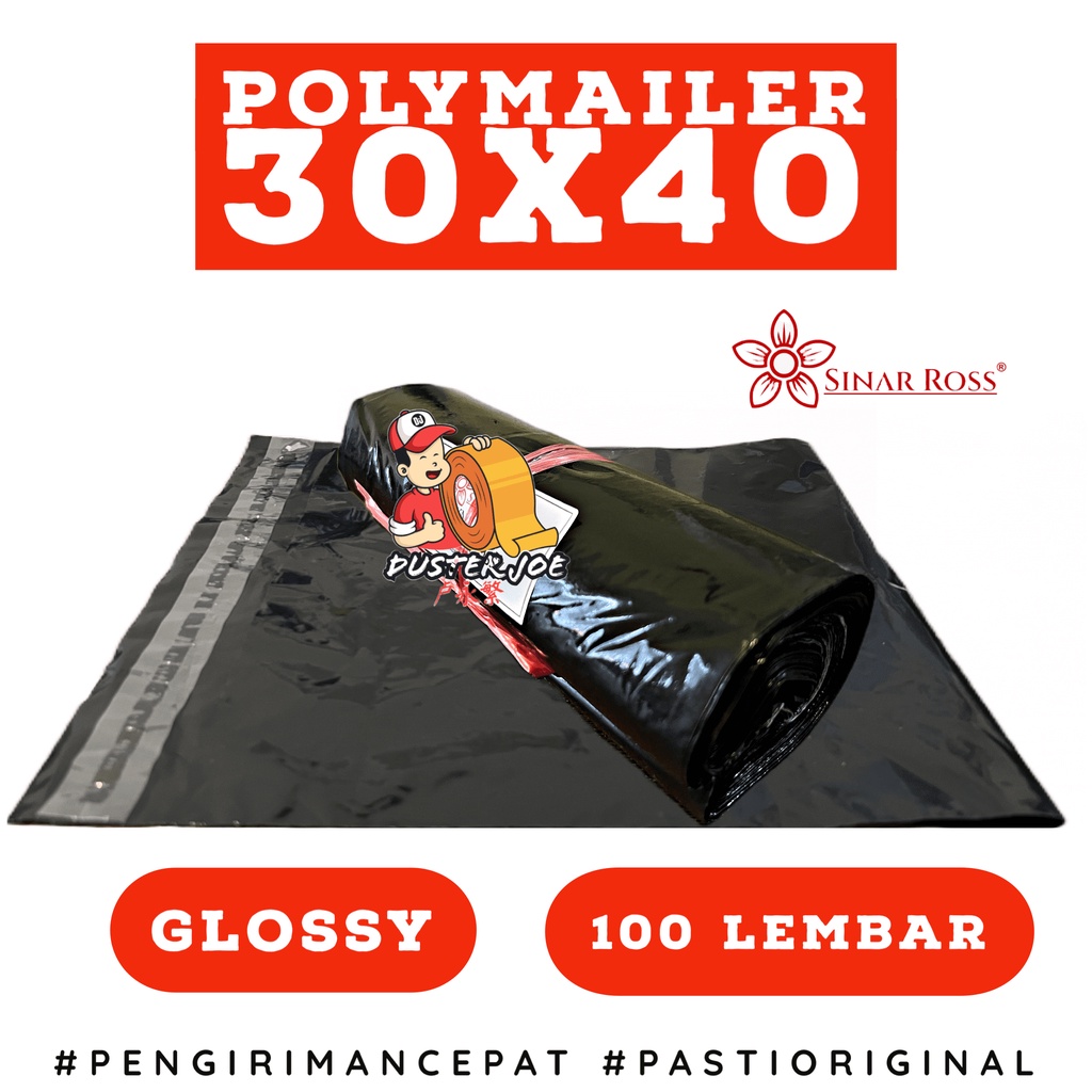 Jual Plastik Polymailer 30x40 Sinar Ross Hitam Pe Glossy Per 1 Ikat