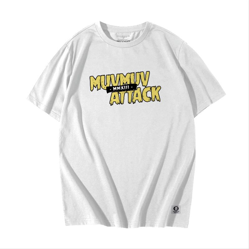 Jual Tshirt Muvmuv Smockin White Kaos Katun Combed 24s Putih Kaos