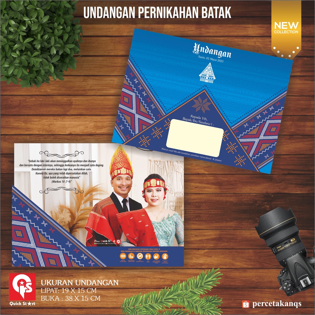 Jual Undangan Pernikahan Adat Batak Biru Murah Bahan Tebal Shopee Indonesia 8101