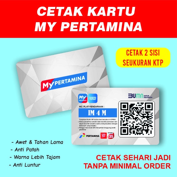 Jual CETAK KARTU MY PERT4MIN4 BAHAN ID CARD PVC | Shopee Indonesia