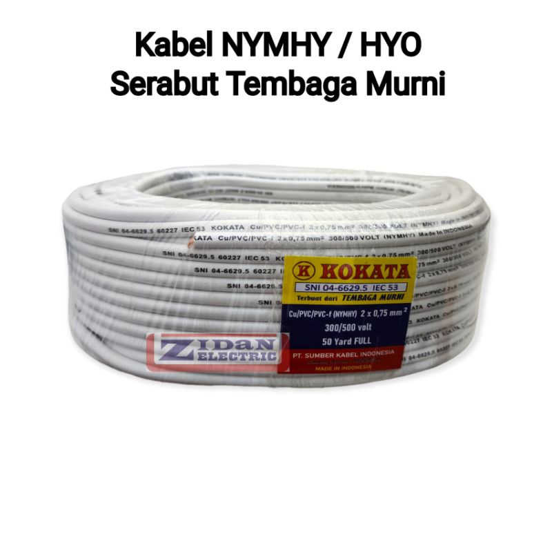 Jual Kabel Listrik Nym Hyo X M Sni Serabut Tembaga Putih Hitam