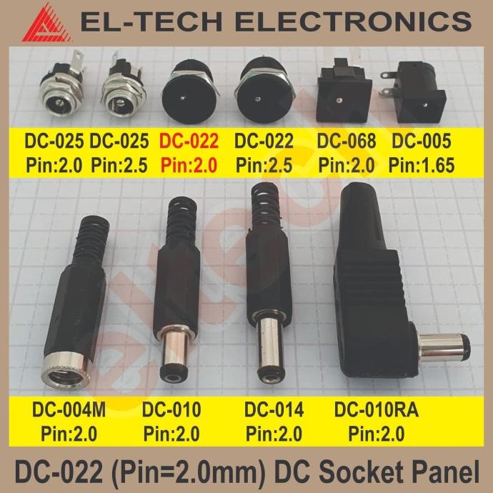 Jual (10 pcs) Power DC Socket Soket Panel PCB Cable Kabel Male Pin = 2 ...
