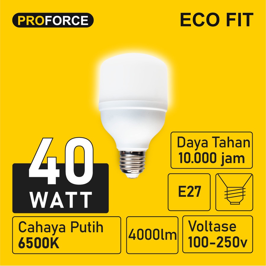 Jual Lampu Bohlam LED Proforce Eco Fit 40 Watt 4000 Lumen | Shopee ...