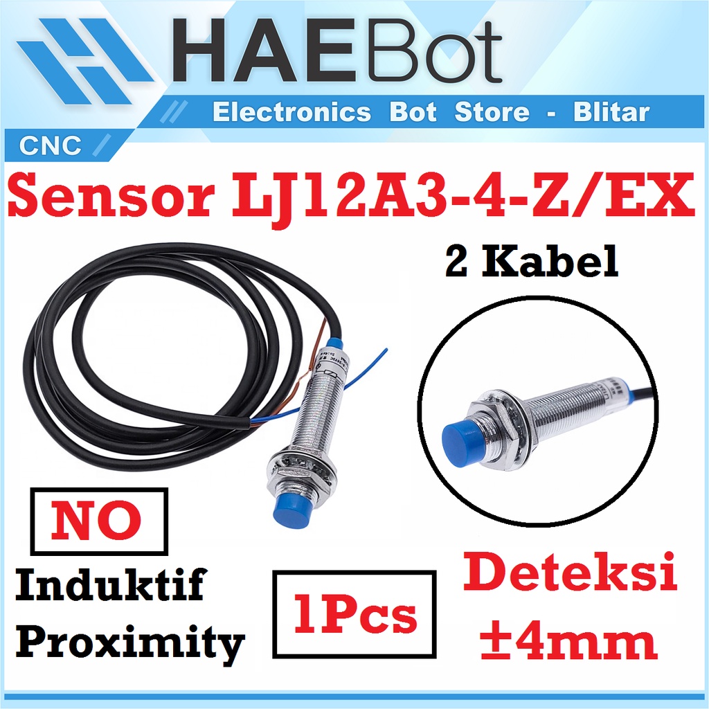 Jual [HAEBOT] Inductive Proximity Sensor Induktif NO 2 Kabel 4mm LJ12A3