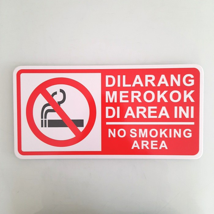 Jual Grosir Rambu Sign Dilarang Merokok No Smoking 40cm X 20cm Plat