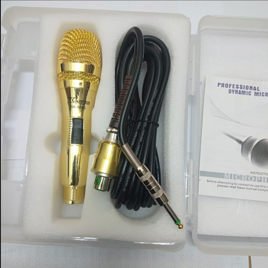 Jual Microphone Kabel Super Peka X-sys SK-980 Gold | Shopee Indonesia