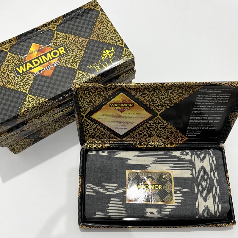 Sarung Wadimor Original Motif Bali / Hitam Putih / Padang