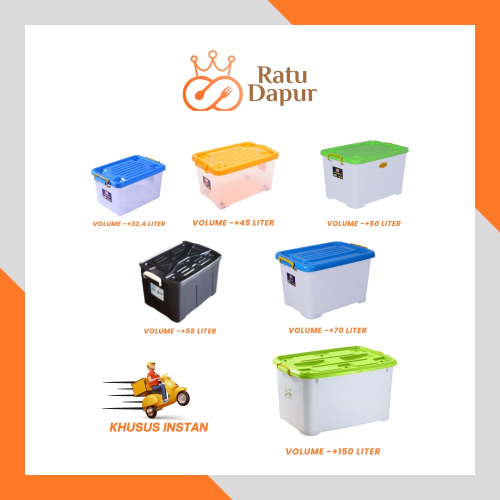 Jual Container Box Plastik Jumbo Besar Multifungsi [2 JAM SAMPAI] Warna ...