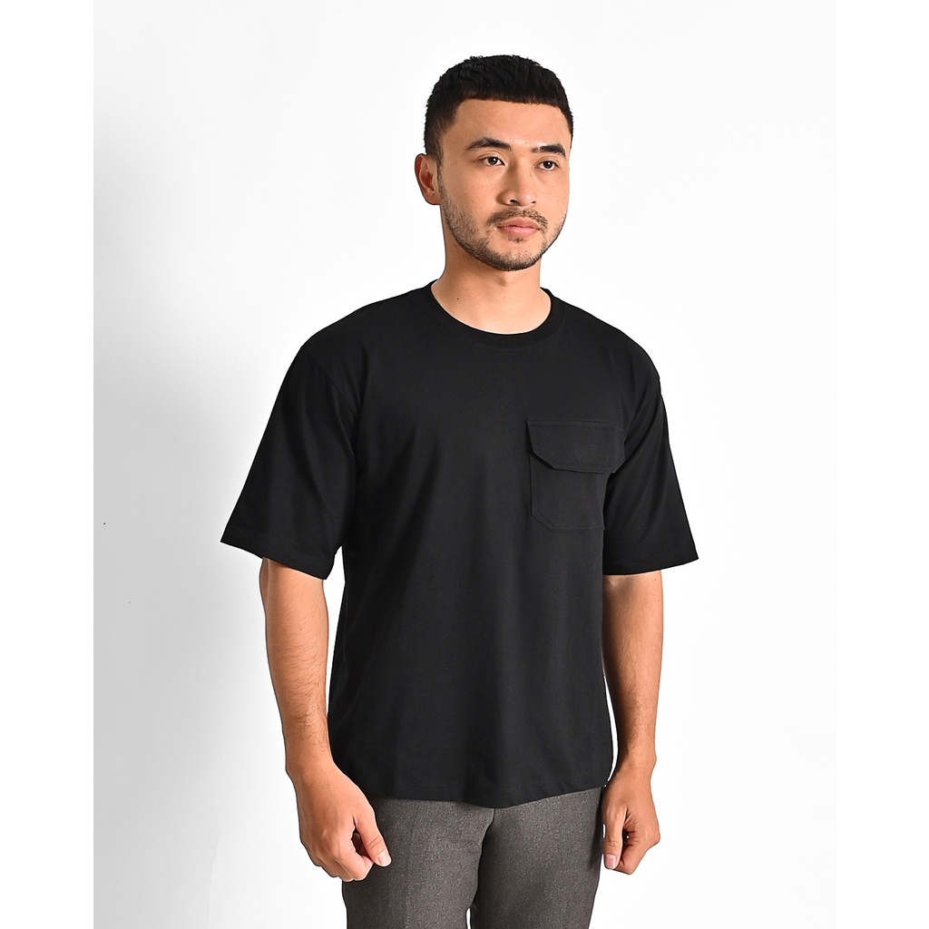 Jual Broodis Kaos Polos Oversized Pocket Black Tshirt Shopee Indonesia