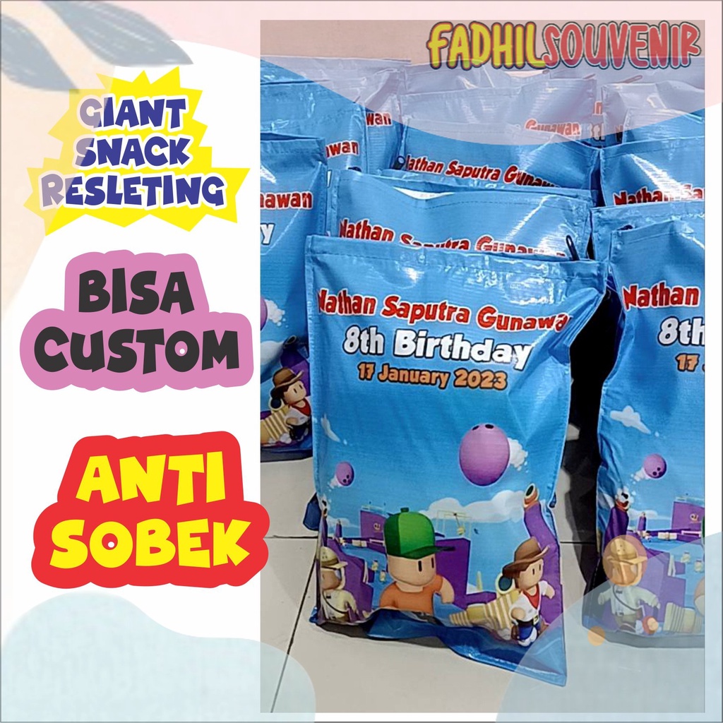 Jual POUCH SNACK JUMBO + RESLETING CUSTOM FREE DESIGN Fadhilsouvenir ...