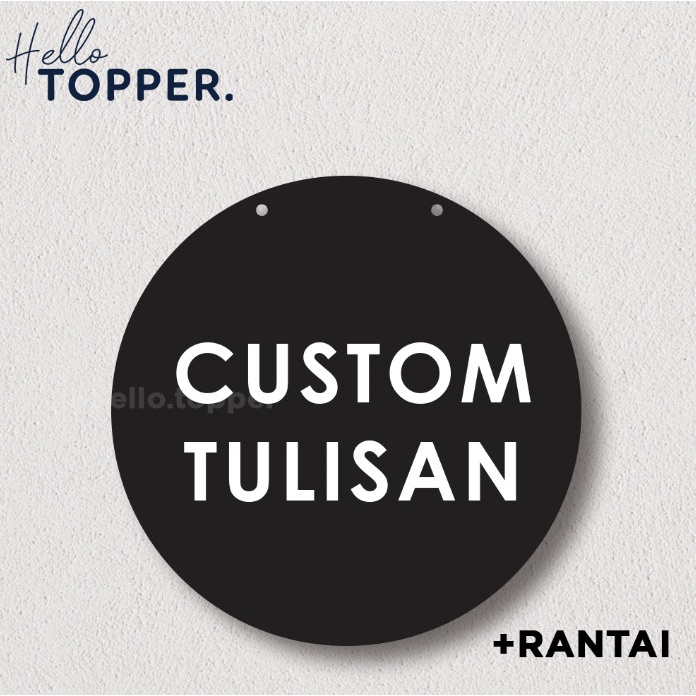 Jual Grosir Custom Tulisan Sign Board Acrylic Signage UV Print Bulat ...