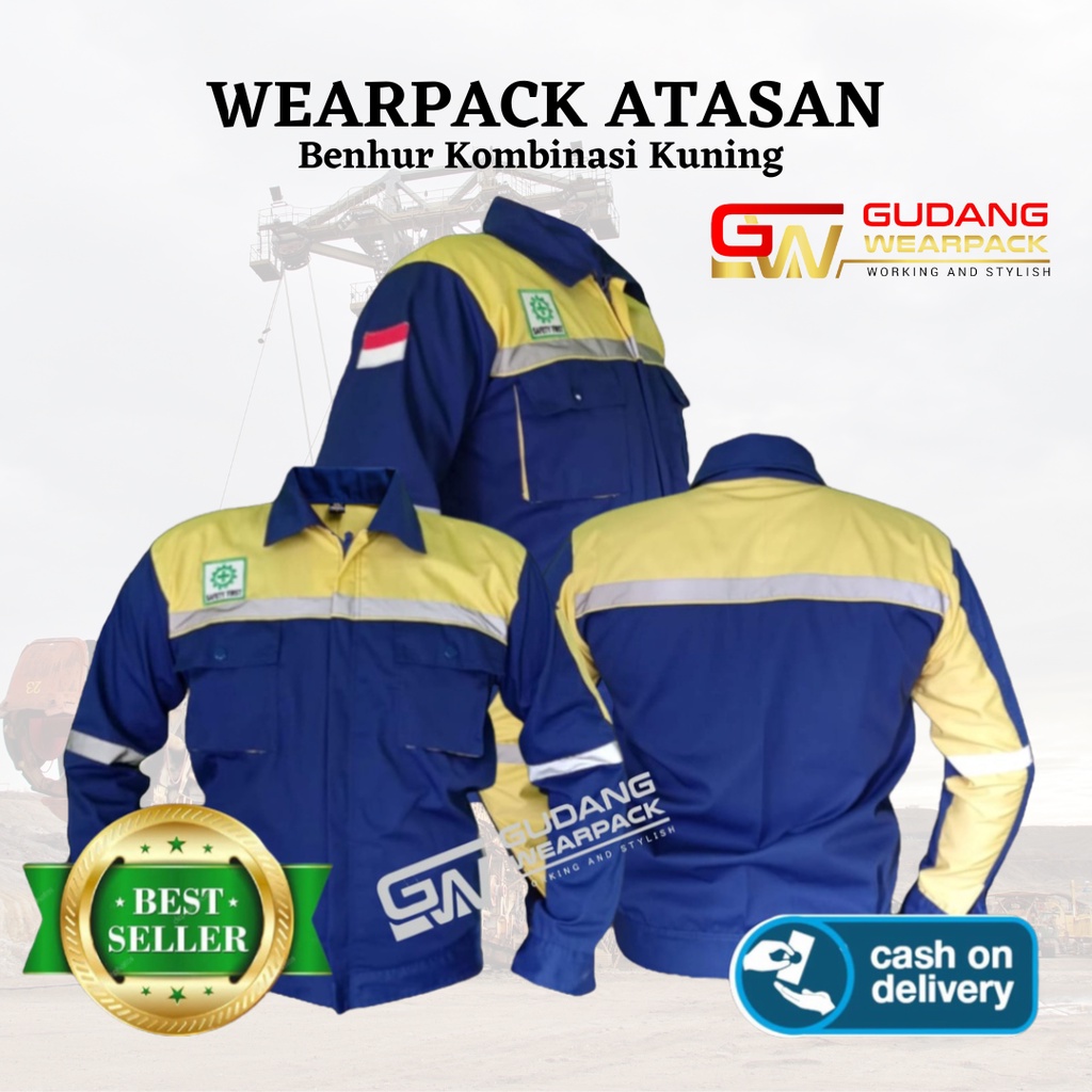 Jual WEARPACK Atasan Baju Kerja Warna Benhur Kuning | Shopee Indonesia