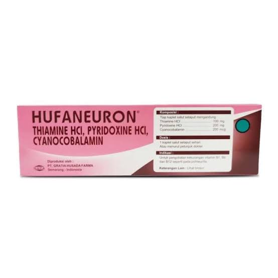 Jual Hufaneuron Kaplet Multivitamin B1,B6,B12 Vitamin Syaraf Strip ...
