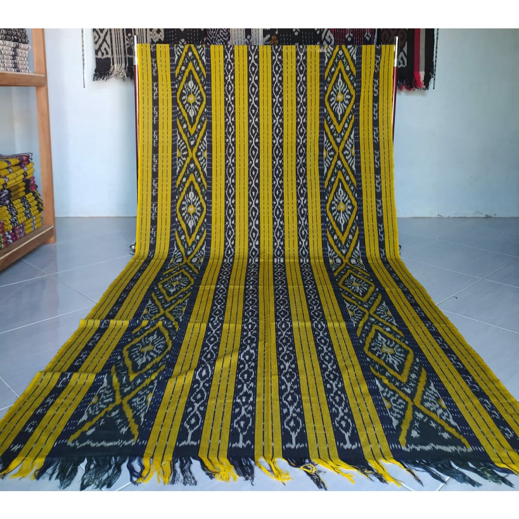 Jual Cod Kain Tenun Ikat Blanket Etnik Motif Lombok Putih Asli