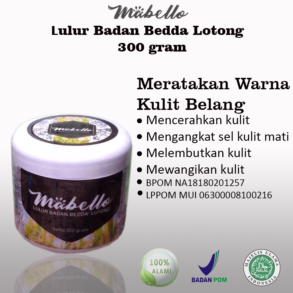 Jual Mabelo lulur badan bedda lotong mabello bedak lotong dari rempah ...