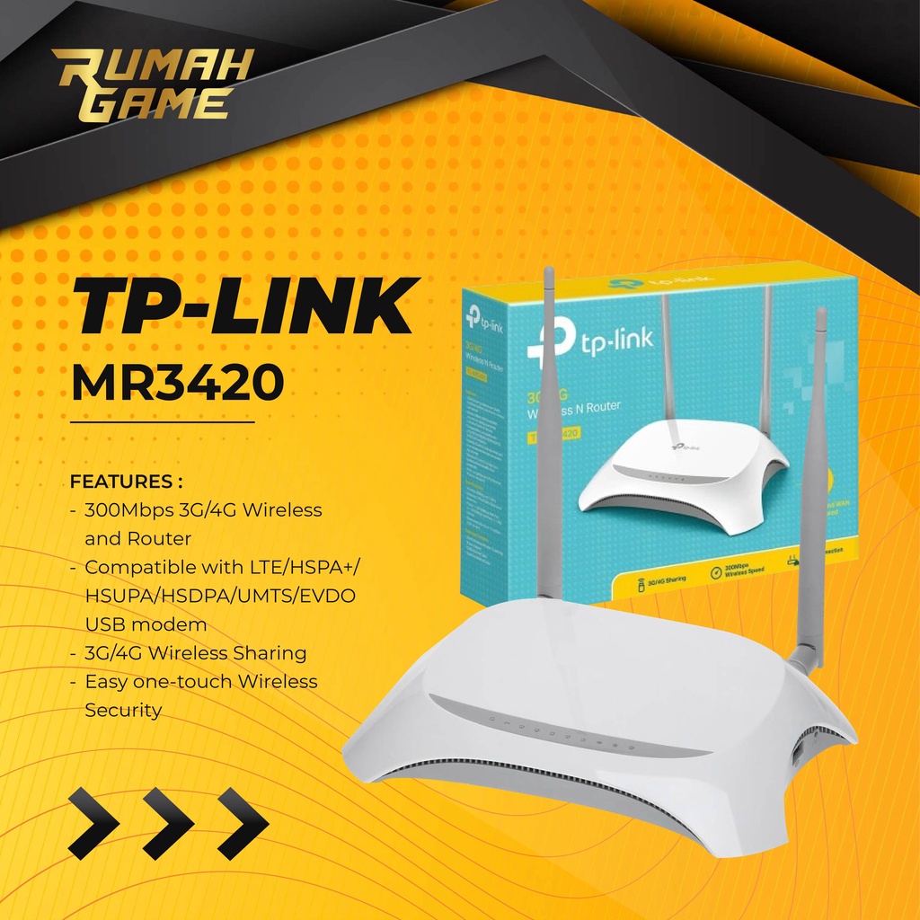 Jual Tp Link MR3420 Wireless Router Wifi Portable SimCard All Operator